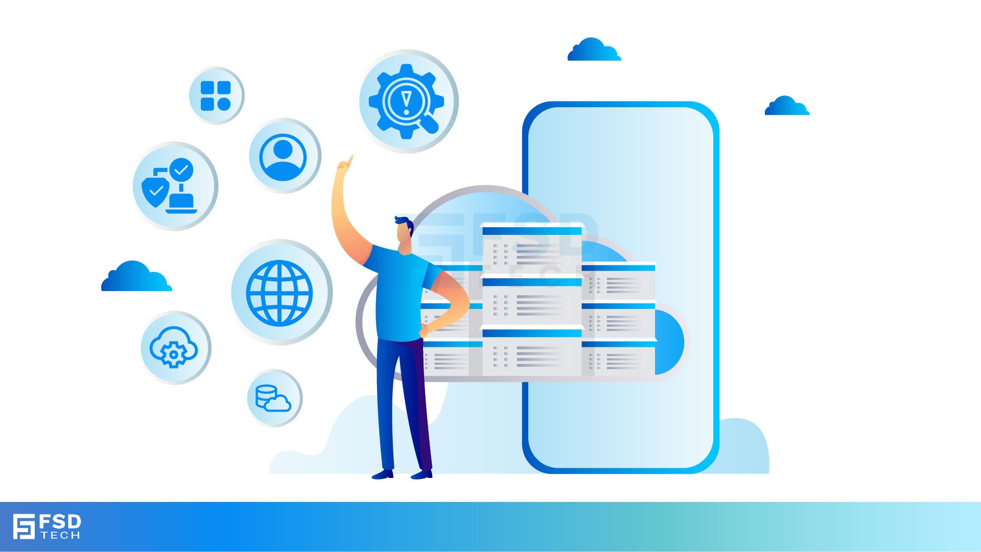 Illustration of MDR benefits with cloud security, global connectivity, compliance, and advanced monitoring.