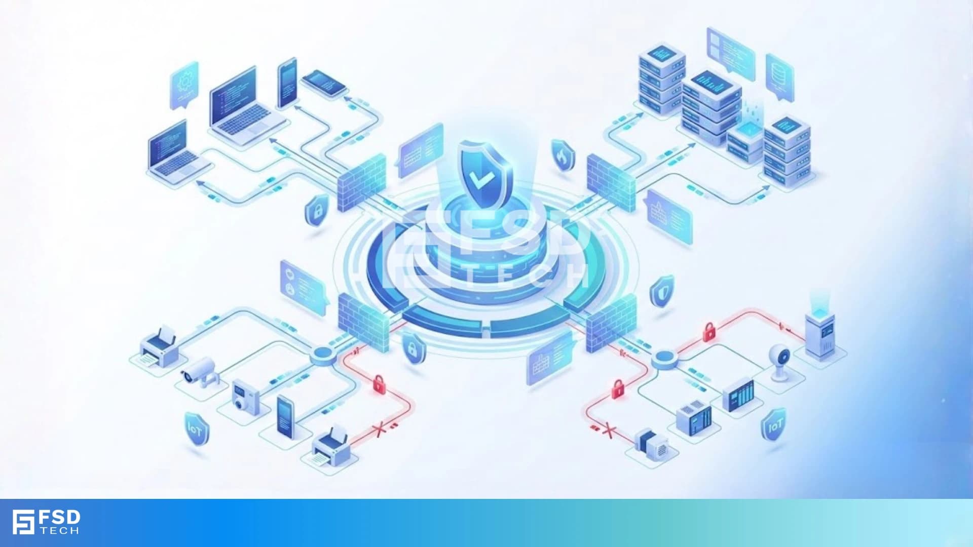 Cato SASE platform visual showing device-aware WAN firewall enforcement with centralized security controls, analytics dashboards, IPS, and Zero Trust policy monitoring across enterprise infrastructure.